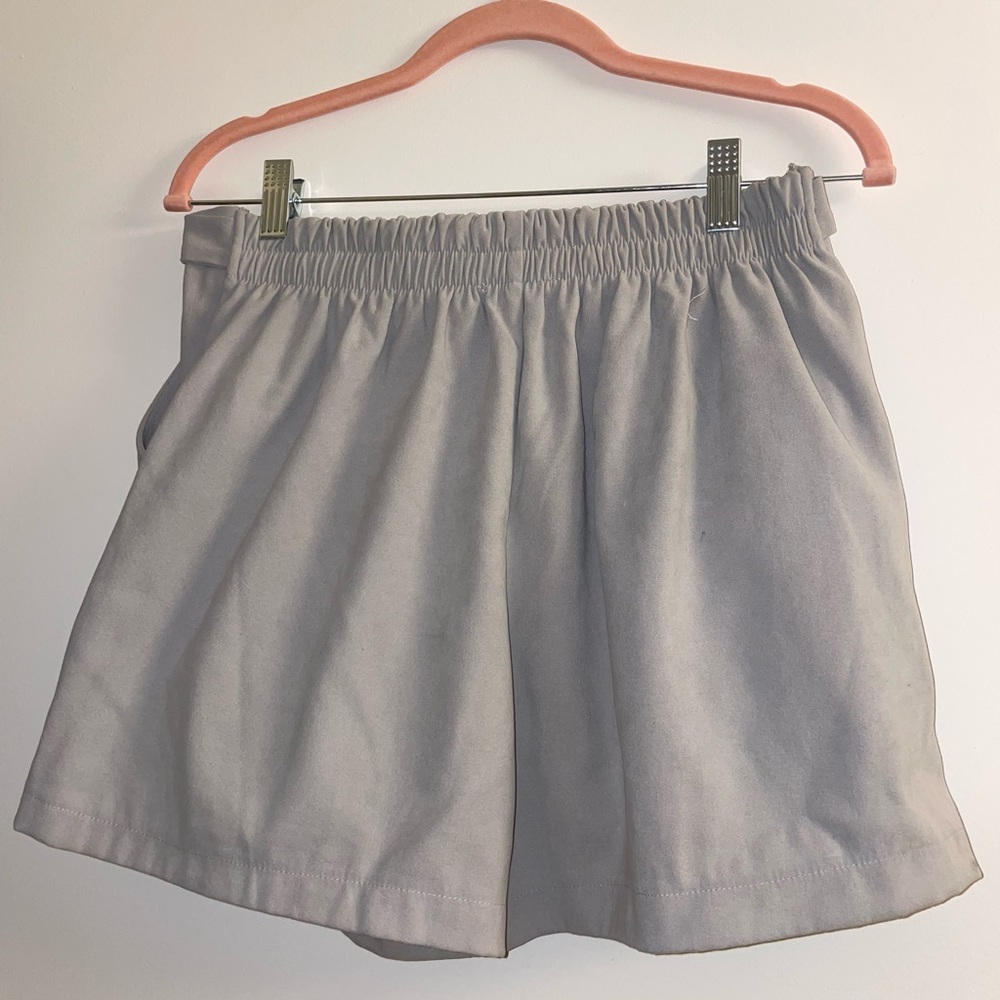 Stylish suede high waist shorts